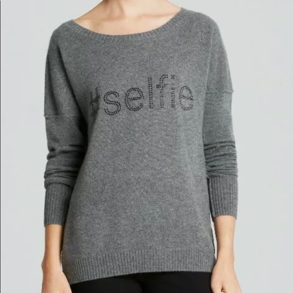 Aqua Cashmere Selfie Sweater L